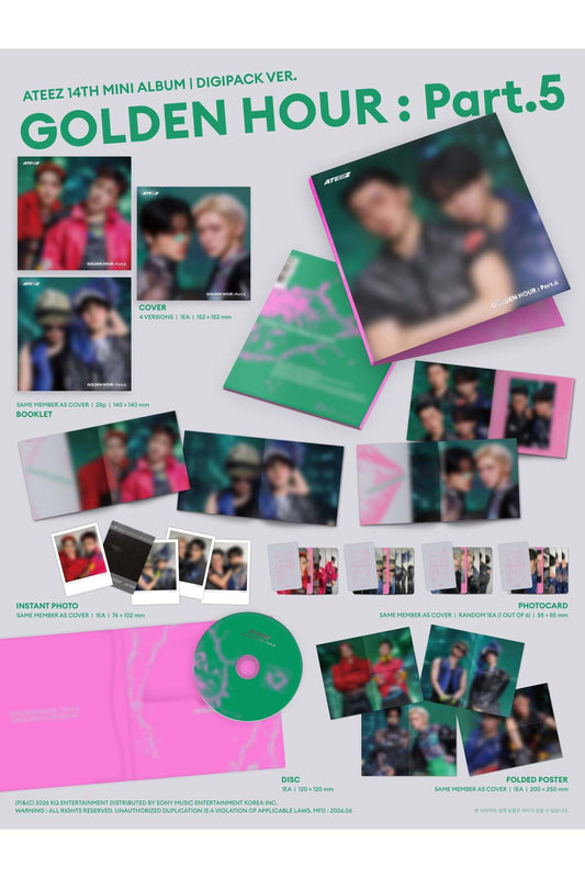 ATEEZ - [GOLDEN HOUR : Part.5] DIGIPACK UNIT Ver. Album (RANDOM)