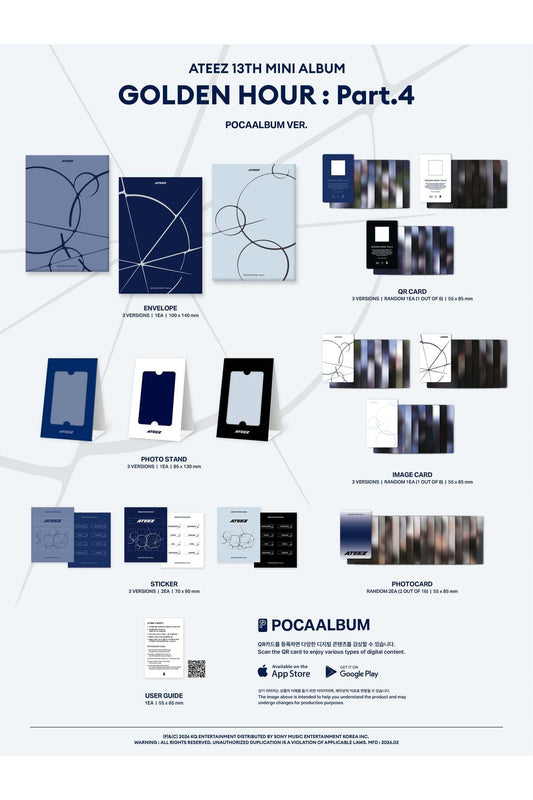 ATEEZ - [GOLDEN HOUR : Part.4] Mini POCAALBUM Ver. (RANDOM) Albüm