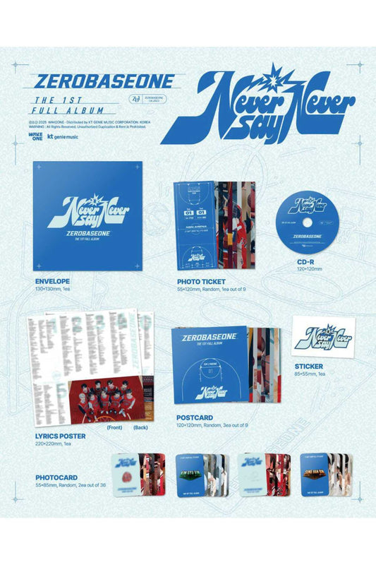 ZEROBASEONE - 1st Full Album [NEVER SAY NEVER] SLAM DUNK Ver.