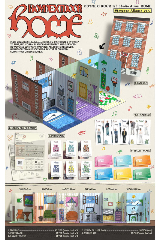 BOYNEXTDOOR - 1st Studio Album [HOME] Weverse Albums Ver.