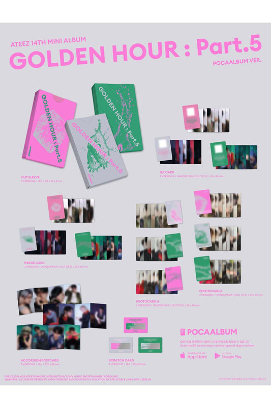 ATEEZ - [GOLDEN HOUR : Part.5] POCAALBUM Ver.. Album (RANDOM)