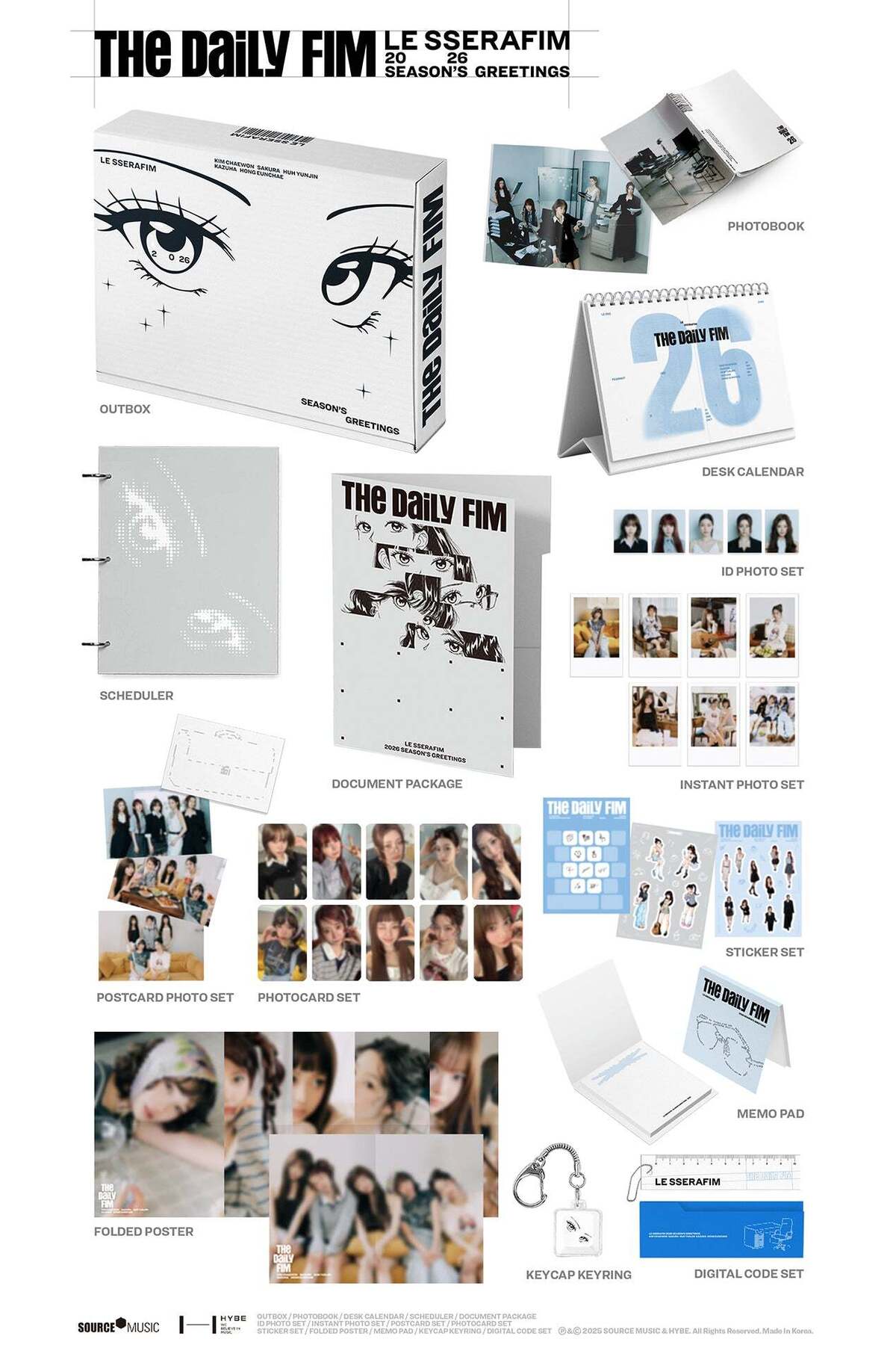 [WEVERSE POB'lu] LE SSERAFIM 2026 SEASON’S GREETINGS THe DaiLY FIM
