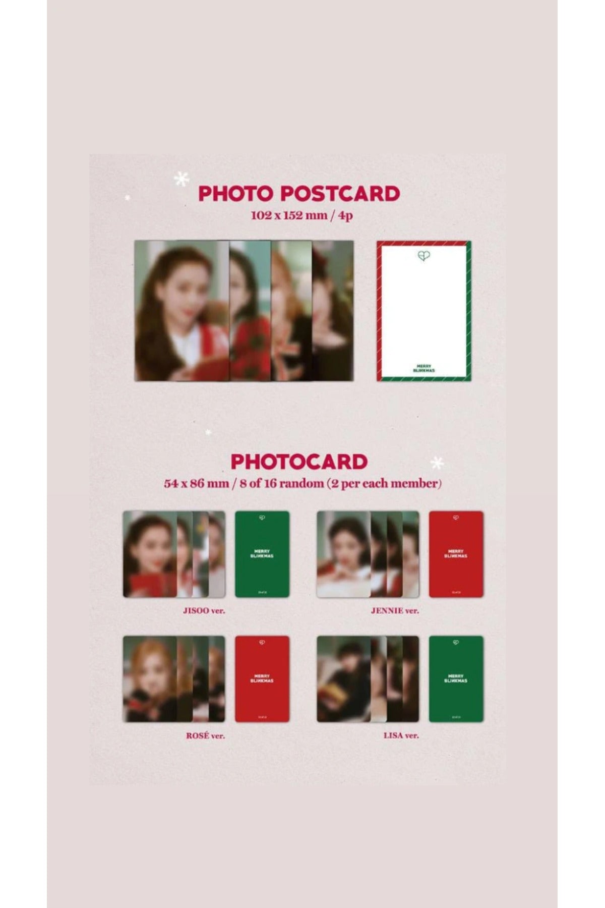 BLACKPINK THE GAME PHOTOCARD COLLECTION CHRISTMAS