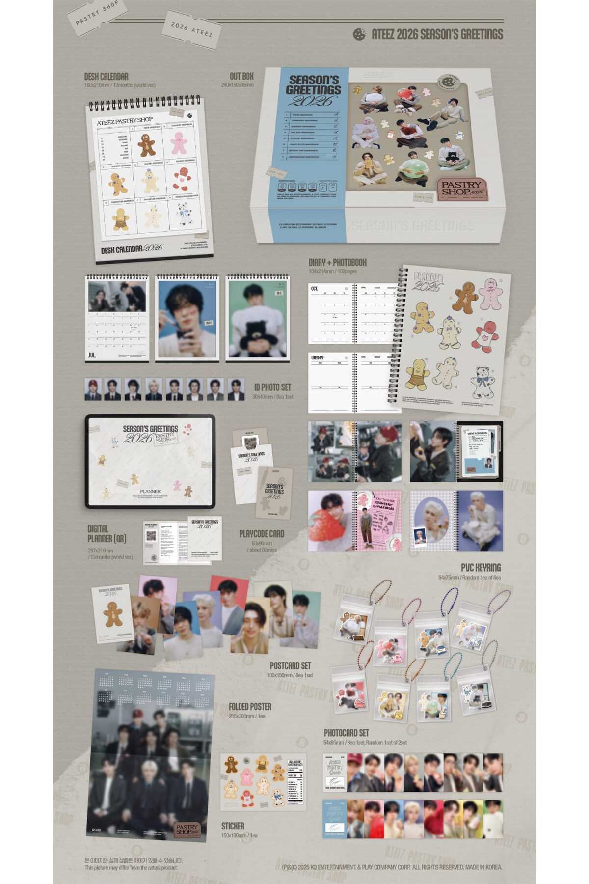 [YES24 POB'lu] ATEEZ 2026 SEASON’S GREETINGS PASTRY SHOP