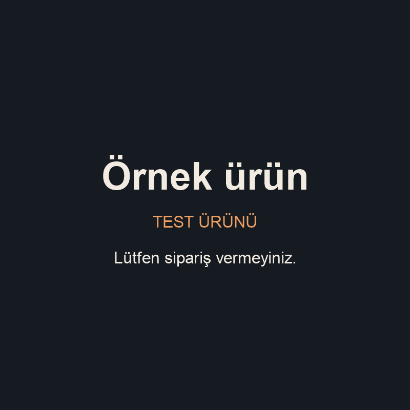 Örnek ürün